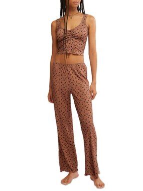 Free People Women's Fresh in Love Lounge Set Brown Size S  10561